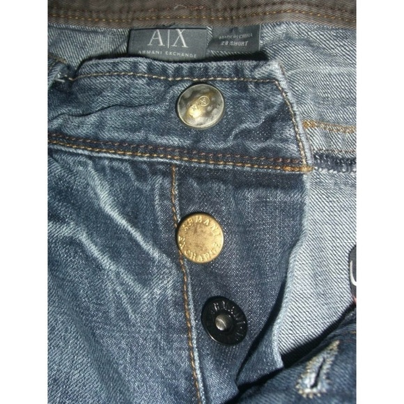 Armani Exchange Jeans Distressed Splatter Holes Grunge Punk alt egirl Short P - Picture 8 of 13